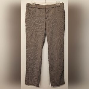 Banana Republic Women's Sloan Slim Checkered Ankle Pants Taupe